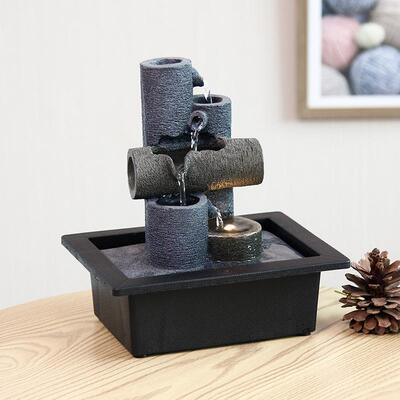 简约VFN桌几何流水摆件小喷泉面客厅招财流树水脂工艺品摆装件饰