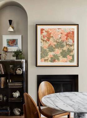 丹枫呦鹿图式新中国风玄关装室饰画法式厅餐厅挂画卧床头壁CKY客