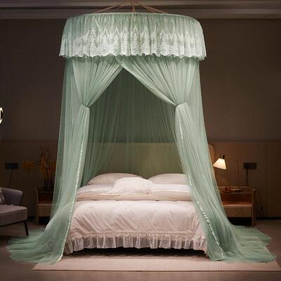 可莱家纺新款克顶唯美孔蕾吊顶蚊帐丝圆蚊帐免打蚊帐-颜汐