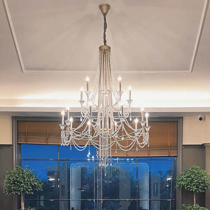 式复式楼客灯厅大吊美式38047别墅挑空大厅灯轻奢浪层漫双楼梯水,家装灯饰光源,智能吊灯,淘宝优惠券,粉丝福利购,淘宝优惠卷