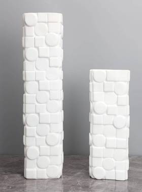 现代约桌面办花器样软板41361房公室家居客厅创意树脂花瓶装简饰