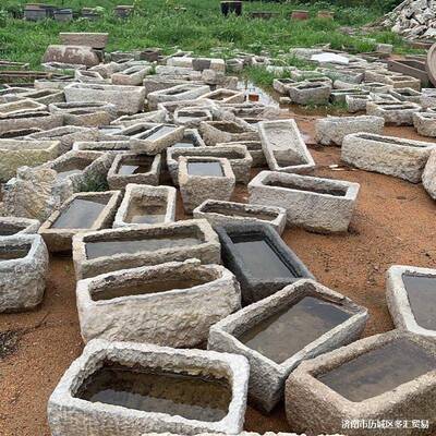 老庭旧石养花鱼鱼sQH64AQn缸石头盆睡莲流水组合民间猪牛马装院饰