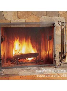 欧式火炉壁炉炉工具铁铲火火钳炉刷子钩铁艺烤用具火DR-N5工具组