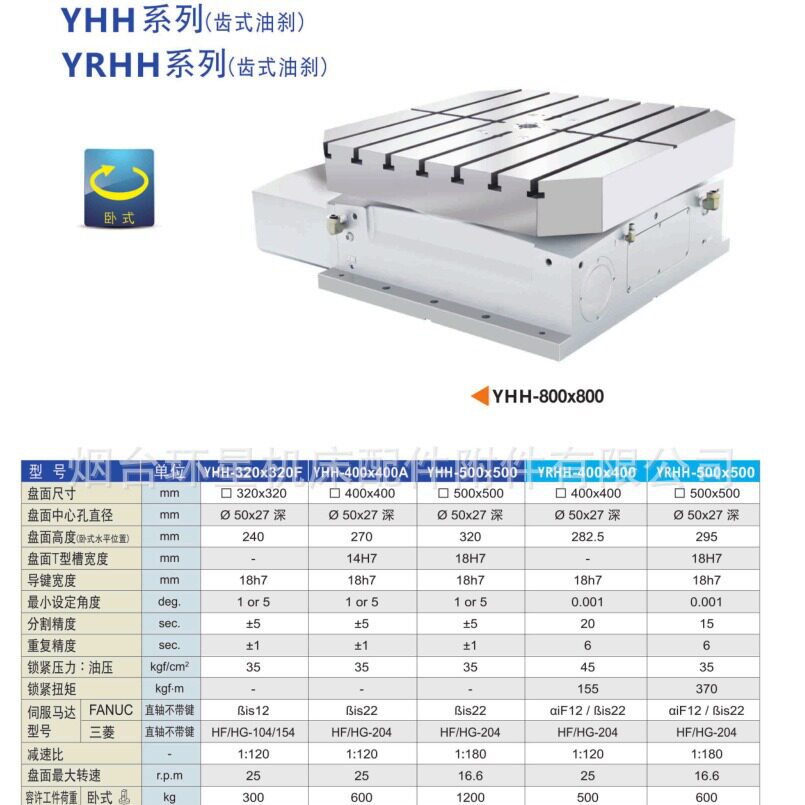 昱燊数控油刹齿式转台第四轴