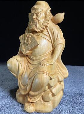 柏黄杨木雕刻天师钟馗像摆神件人物艺实木男士YLZ装饰车载摆件崖