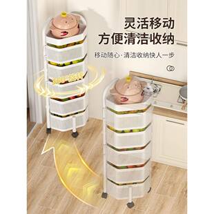 旋转10087667落厨地多功能收纳放菜置物架水角果蔬菜三房角转角墙