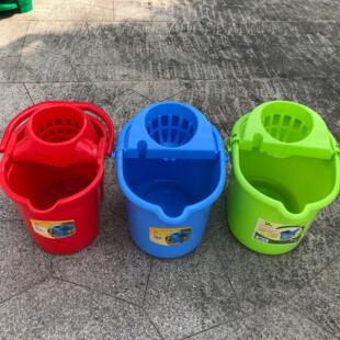 塑料洗地清洁拖布拧水擦地水桶 加厚带轮拖把桶