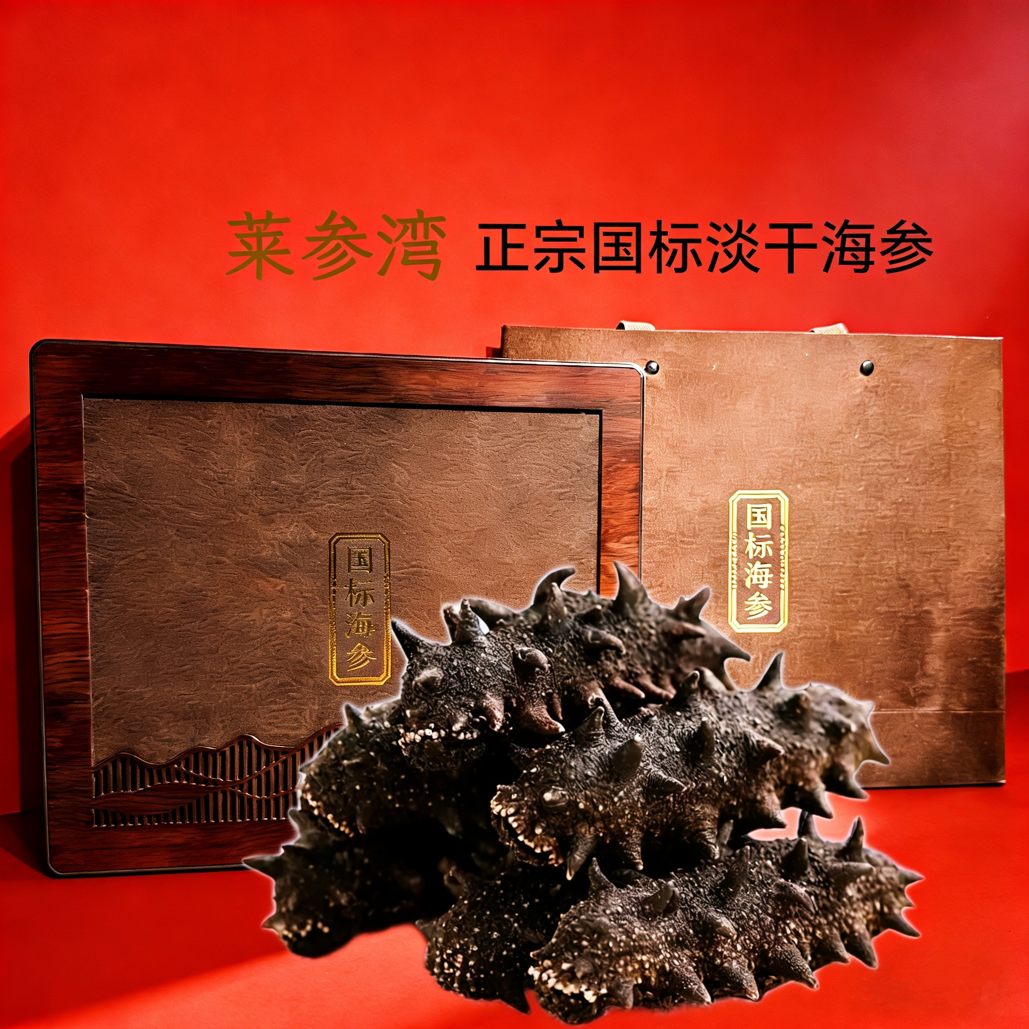 【国标12倍淡干海参250g】莱参湾海参干货9A级深海刺参半斤装礼盒
