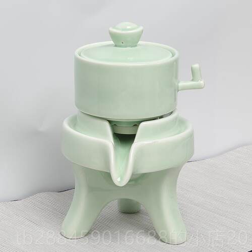高档杯聚宝旋唐懒人石磨茶具套组转出水自动过泡茶器防烫茶壶茶盖