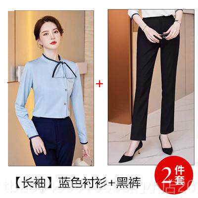 高档高档职女装裙装首业饰店美容院工作服装酒店前台接待女工作夏
