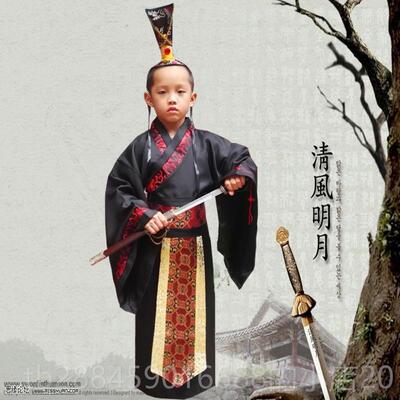 高档儿古装汉服课本剧西门豹治邺出服服秦皇帝演官绅巫婆舞台童演