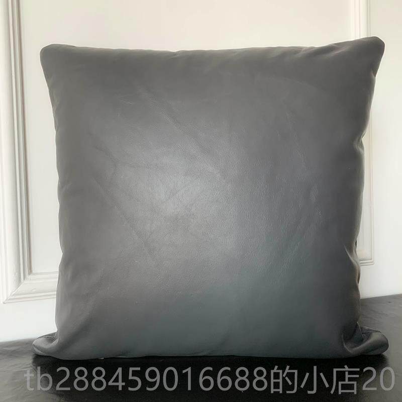 高档进口靠黄皮大抱枕真皮垫沙发靠垫方枕皮套皮*真皮沙发抱枕5牛