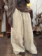 长96 裤 宽松舒适慵懒感亚麻夹棉加厚松紧腰阔腿裤 不在