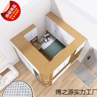 客厅带隔断米床衣柜桌一体书门适合厅小GEZ户型改卧室房间榻榻床