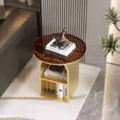 奶油风轻奢MUD沙发艺边几铁床头柜客厅沙发边小柜茶几家置用物架