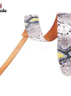 蛇纹皮可革ODC吉他全带贝斯吉他背带PU背带吉他木吉电他用款