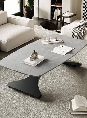 my客厅升降茶几两家用小TOK户餐桌轻奢现代感移动岩型板茶几可用