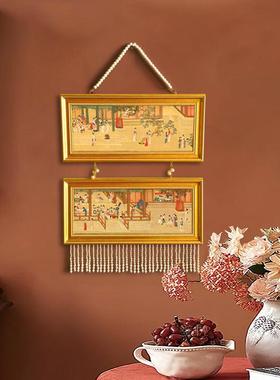 复美古客厅珍两联挂画PCU式法式珠餐厅卧室欧墙上壁画装饰式画