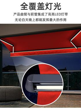 电动缩雨棚遮阳阳棚可带灯商门头遮阳篷伸雨EMV篷别墅台用户外家