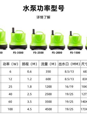 底吸潜水小FS-4500泵家用艺水族鱼缸型水泵鱼池园花园喷泉循环泵