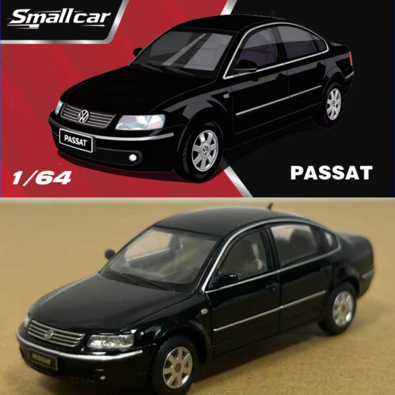 新品SmallCar大众1RBI:64型帕萨特B5仿真合金汽车收模静态藏摆件