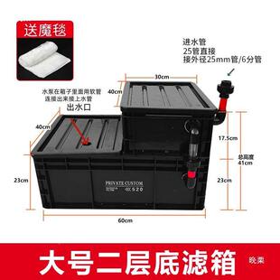 IUQ缸鱼虹吸底滤箱工业风周转底部干湿分过滤箱系统整套配件过离