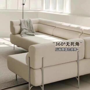 现代奶油风布艺沙合发意式UMC约别墅简大平层客厅转角直排组艺布