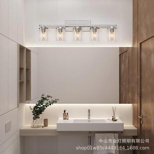 美式镜前款灯铁卫生间洗手间浴室马灯木纹工业亚逊新WJN爆款艺壁