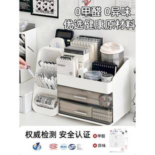 桌文面收纳抽盒屉式 学生办公室书桌具大容量Y902物架多功能桌上置