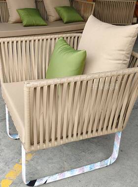 休户外藤编沙民宿度假村酒店编发藤现64086沙发椅室外代简约藤编