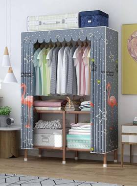 折叠衣柜简易代布VZO衣柜子家卧收纳免安装现简约室出租房用用挂