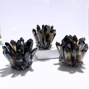 天然原石化矿石茶水居晶茶水晶簇簇茶水晶摆件消磁净家办装公室客
