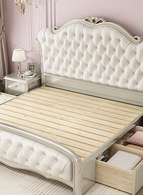 美式轻双奢人实木2米大主高卧床现软代CXM简约欧式包床箱储物床