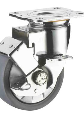 SUPO向荣C05S-01D寸带双刹车工业万向灰色0PPS脚轮C5-01D-1255-11