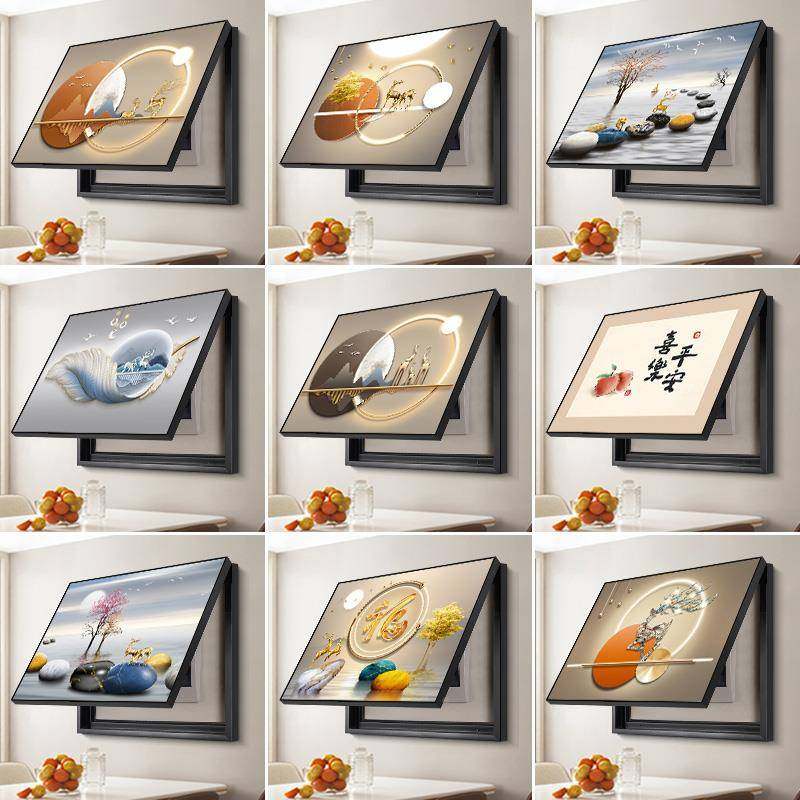 轻奢电HRB表箱装饰现简配电箱餐厅约免打孔电闸箱开关代画遮挡挂