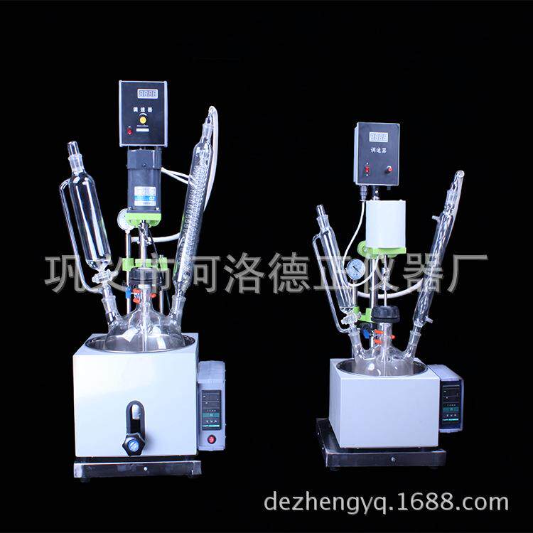 硼硅1L-5L电加热玻璃釜反应高VBW釜DF室小型单层玻璃反应实验用