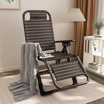 藤椅躺阳椅靠背午睡椅家用便椅携MPY靠庭院折叠椅老人台夏凉椅子