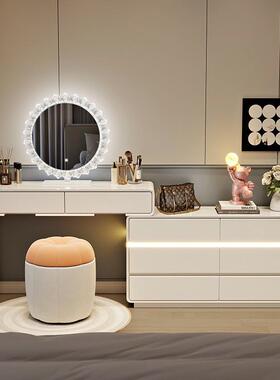 202GVS5新款妆台卧室梳现代简约奶油奢实木轻化妆桌斗柜一风体感