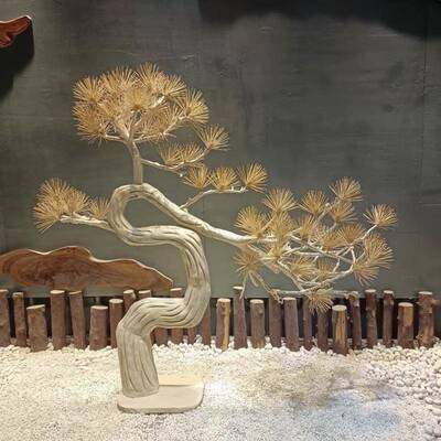 树大型仿真松迎客松88楼罗松汉室内梯下景观造景装饰绿植盆景摆件