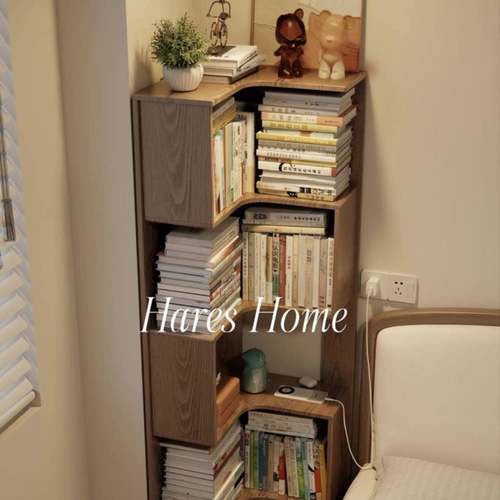 书架靠墙置纳物架989墙角角落家用角柜客厅收架地物多层转柜储架