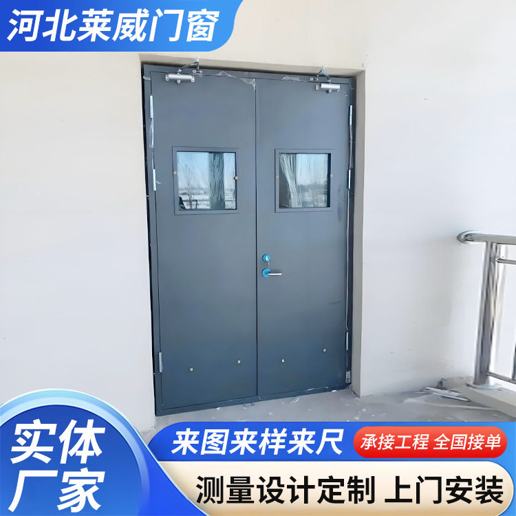 现货钢制防静电防火门 子母疏散楼梯间用 安装简单双开门