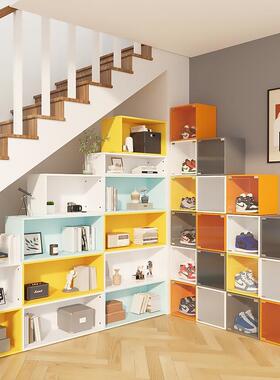 斜楼梯下储20614物空柜间利用自由柜组合格子收纳柜角置物架书柜