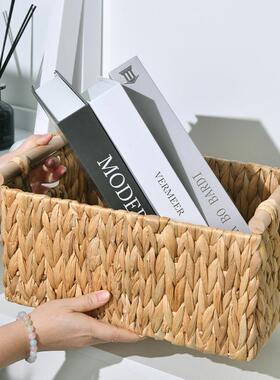 创意葫新织款草编筐杂编物收纳家居ENW水芦桌面收纳筐篮子