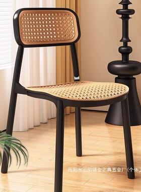 直销家藤用背椅透户外餐PCZ餐桌气椅复古塑料藤编椅子条中椅古藤
