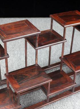 红酸枝壶榫卯小多宝阁茶茶具古博架工艺品盆景件展摆89394示收纳