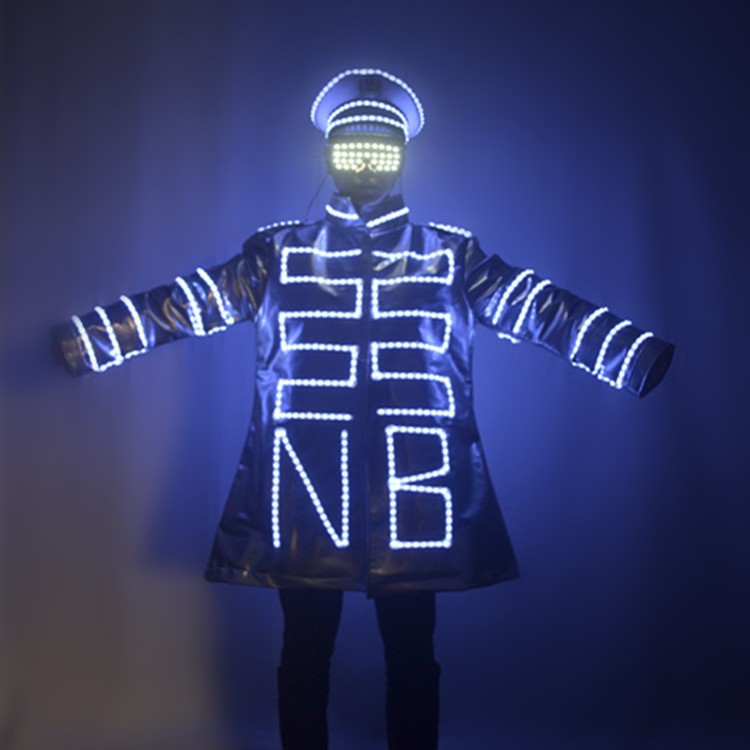 酒吧发光服装道具夜店KTV服务生上酒衣服Dj打碟个性LED发光服
