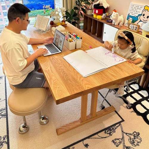 实书桌脑桌去客厅化大木RVZ长书学桌阅读习桌长条桌家电用桌子工