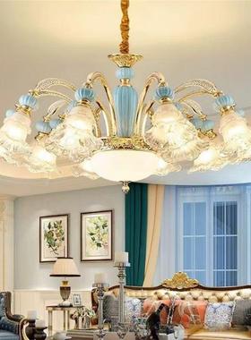 欧式吊灯陶瓷客厅灯简朝下71502用5年新款2现代约大气家卧室餐厅
