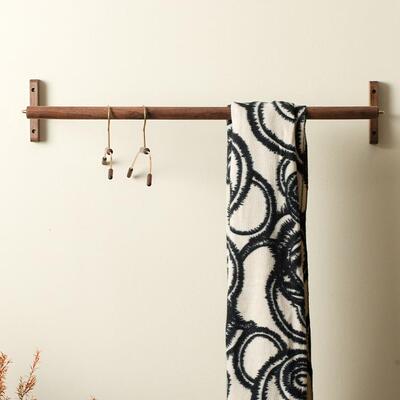 黑胡YVF桃墙实木架挂衣架架服装店上壁挂衣帽架展示挂衣服的子挂