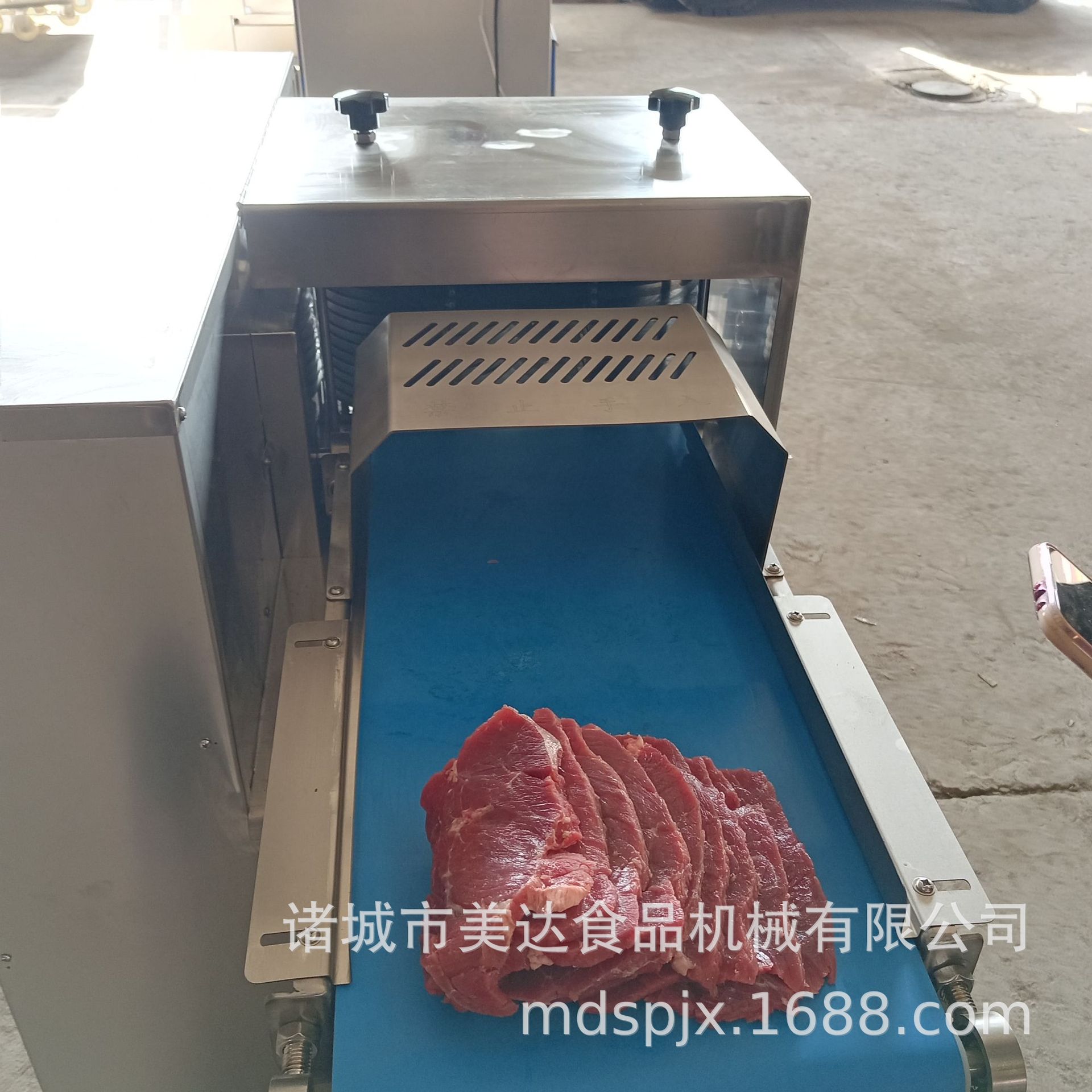 不锈钢肉类水平切片机 家用鲜肉切片机 商用全自动电动肉片机图片